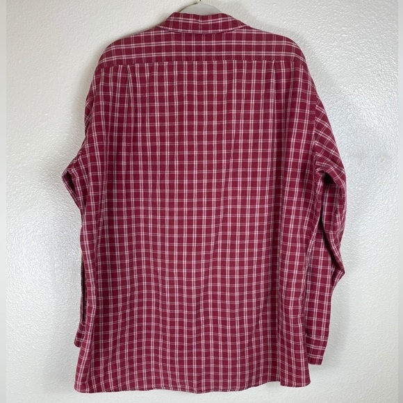 Vintage LL Bean Red Plaid Long Sleeve Button Down - Picture 5 of 6